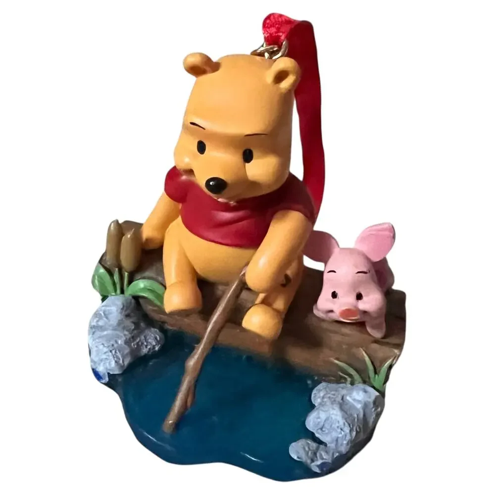 Disney Store 2014 Winnie the Pooh and Piglet Sitting on Log Ornament